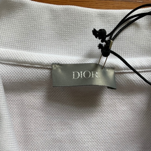 DIOR X KAWS White Bumble Bee Cotton Polo Shirt XL - Picture 4 of 5